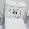 Cute Eye Contact Bathroom, Toilet and Toilet Stickers for Beautification and Decoration