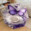 1PC Butterfly Flowers Umbrella-8-Rib Reinforced, Automatic Open, Lightweight & Durable, Fashion Accessory for Outdoor, H0410