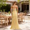 Sommer schräges Schulter Off-Shoulder Kleid schmal schmal Nähte Fischschwanz Kleid