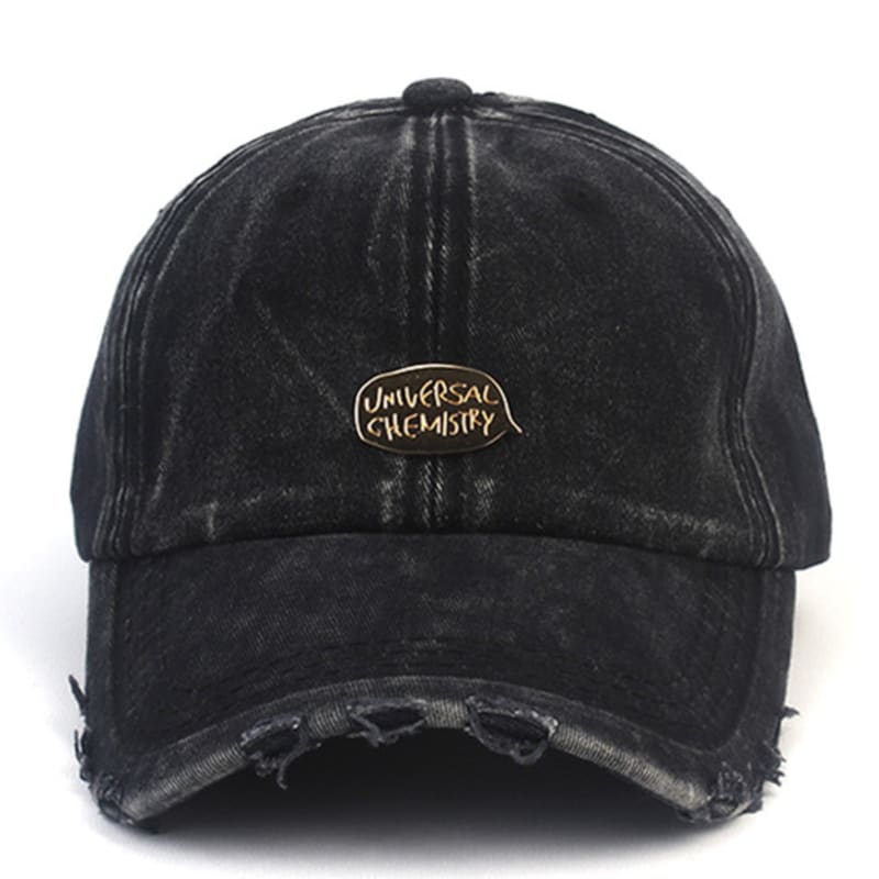 Universal Chemistry Vintage Washing Bubble Black Ballcap Denim Ball Cap