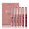 Langmanni New Matte Velvet Mist Lip Gloss Set 6 Lip Glaze Red Suits