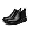 Herren Chelsea Boots Herbst und Winter High-Top Freizeitschuhe Übergröße Herrenschuhe Leder High-End Innenhöhe Erhöhung