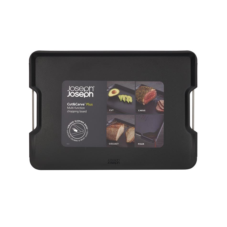 Joseph Joseph Multifunctional Chopping Board Black Cut & Carve Plus