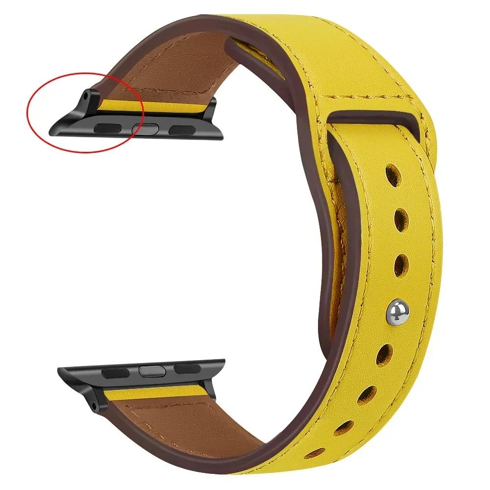 Leather Strap for Apple Watch Band 44mm 45mm 41mm 40mm 49mm 42mm 38mm 45 44 Mm Correa Bracelet IWatch Series 3 4 6 SE 7 8 Ultra