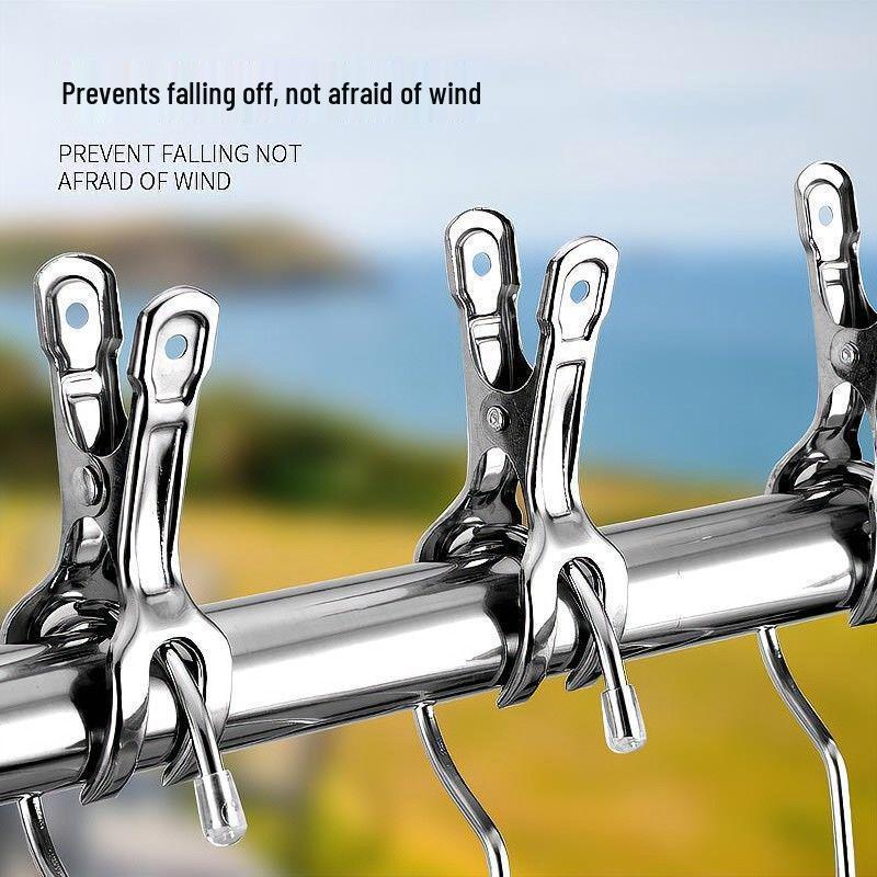 

Heavy-Duty Stainless Steel Non-Slip Windproof Clothesline Clips
