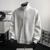 Veste Polaire à Fermeture Éclair pour Homme - Sweatshirt Décontracté à Col Montant et Manches Raglan