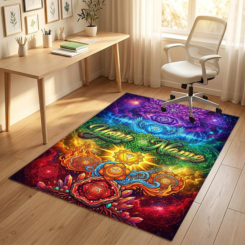 Decorative Artwork Theme Crystal Velvet Rug Personalized Custom Name Text Soft Floor Mat Home Decor