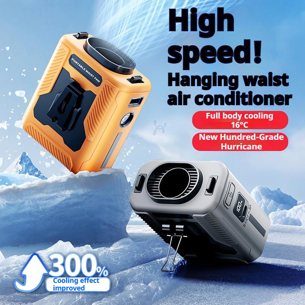 Portable Waist Clip Fan – Hands Free Fan With Adjustable Wind, Rechargeable Wearable Conditioner For Summer Outdoor Work