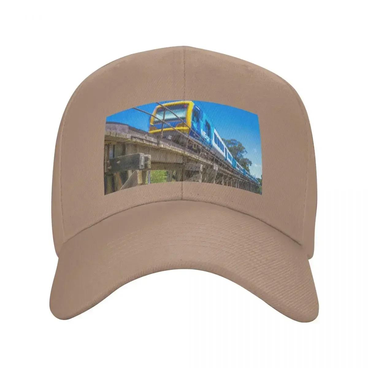 

Melbourne Metro Train on Trestle Bridge Eltham Victoria Baseball Cap Fashion Beach beach hat For Unisex Womens