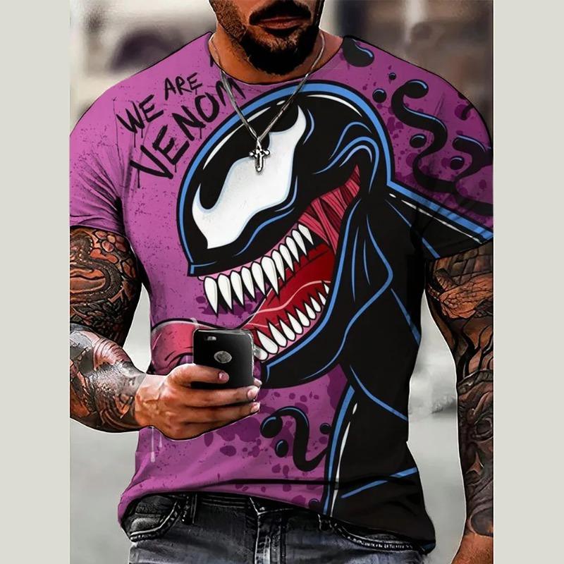 3D T-shirt summer round neck top T-shirt men s casual fashion short sleeved clothing trendy streetwear S