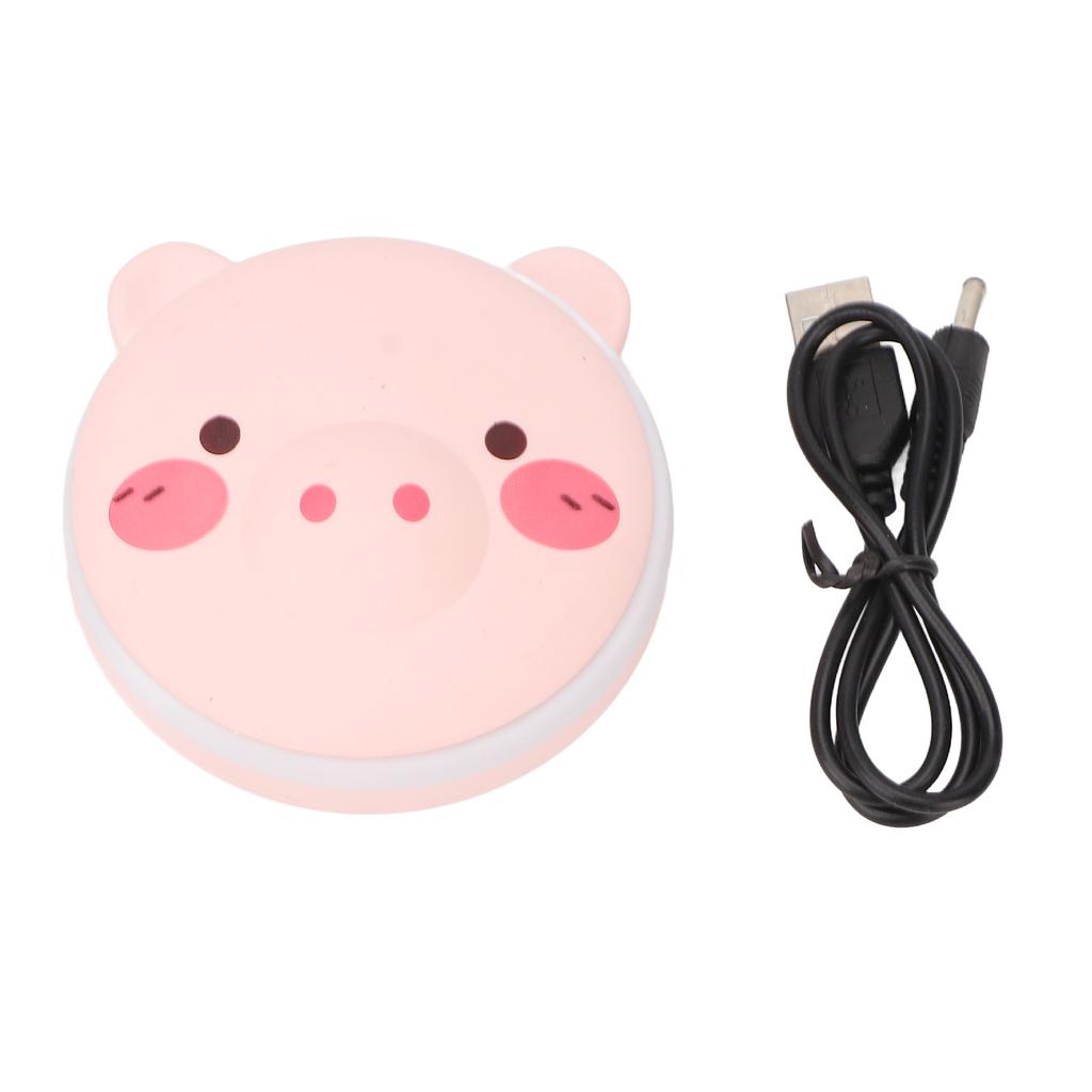 USB Hand Warmer Cute Piggy Prevent Scalding Portable Hand Warmer Power Bank with Luminous Mirror