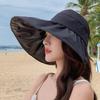 Summer Vinyl Big Brim Sun Hat Showing Face Small Bucket Hat Seaside Vacation Sun Shade Sun Hat