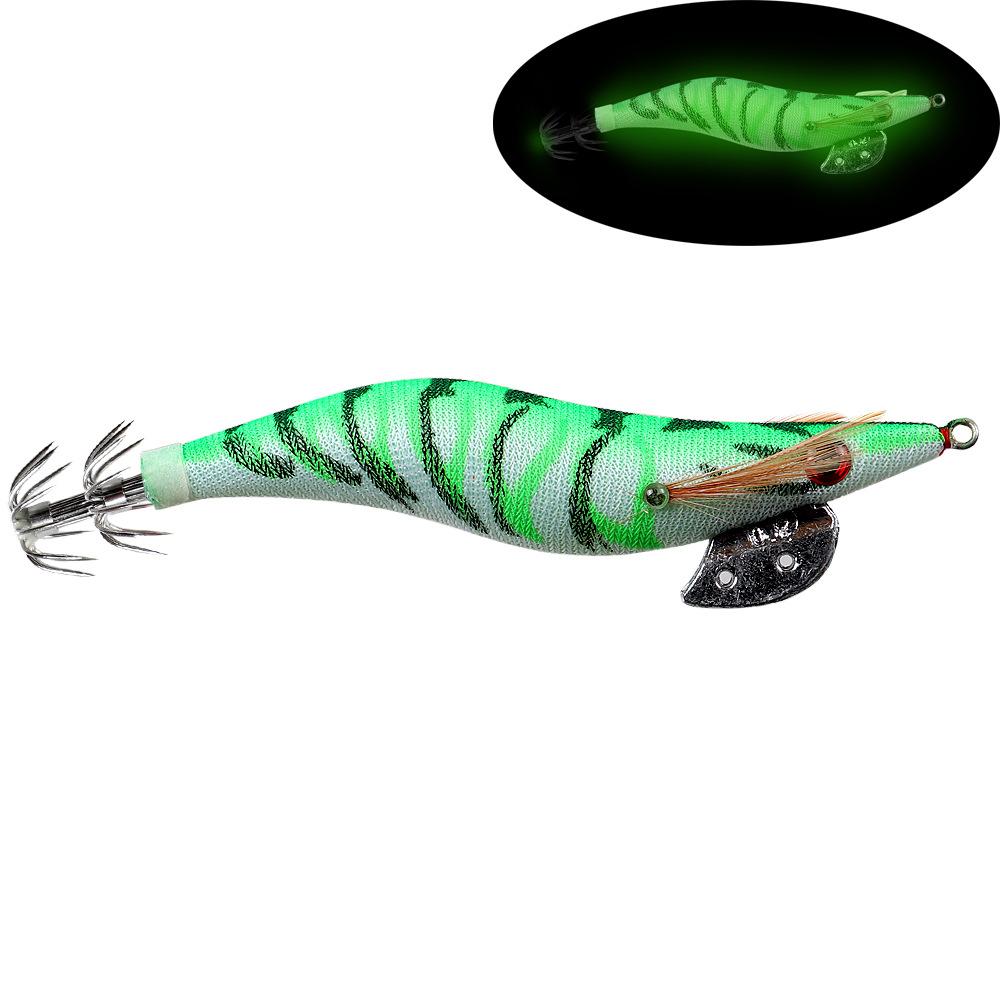 Luminous Wood Shrimp Lure Bait2.0 2.5 3.0Umbrella-shaped Hook Big Eye Squid Bionic Bait Special for Sea Fishing