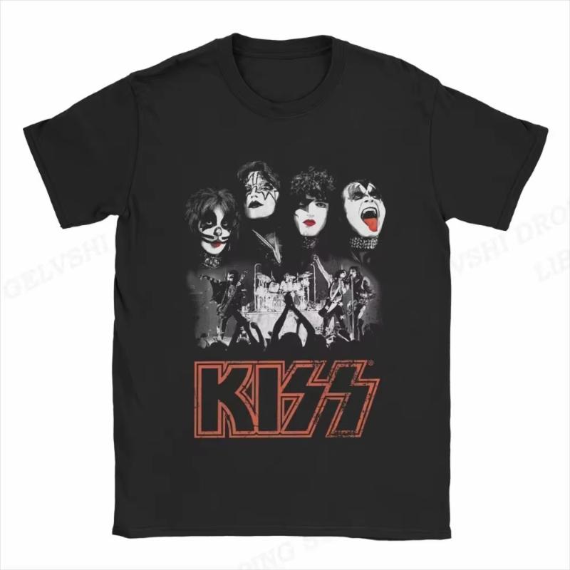 

2025 Футболка Kiss для мужчин и женщин, модная футболка, хлопковая футболка, детские хип-хоп топы, футболки, унисекс, camisetas hombre, топы, рок-группа M