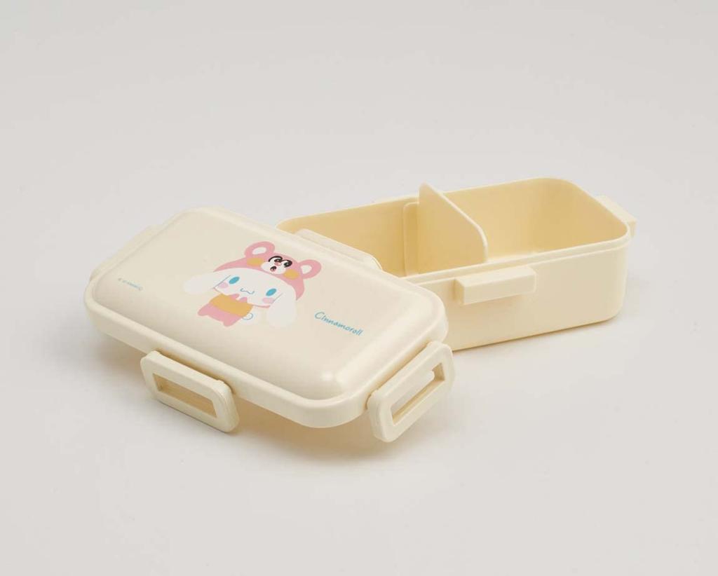 Skater Bento Single for Made In with a Lock for Dishwasher and Microwave Sanrio Cinnamoroll Box, 530ml, Tier, Women, Japan, 4-Point Leak-Resistant