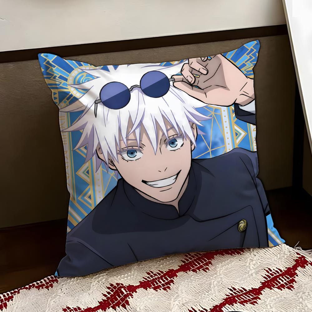 JJujutsu anime KKaisen Cushion Cover Reversible Soft Durable Pillow Cover Home  Car MultiScene Use for Daily Comfort