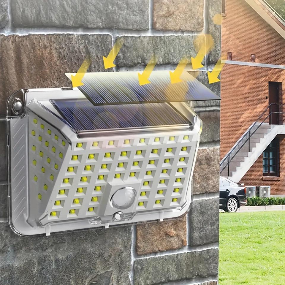 1pc 90 LED Wall Lamp Outdoor Solar Powered Street Lights Garden Super Bright 3 Modes Solar Motion Fence Lights For Garden Yard
