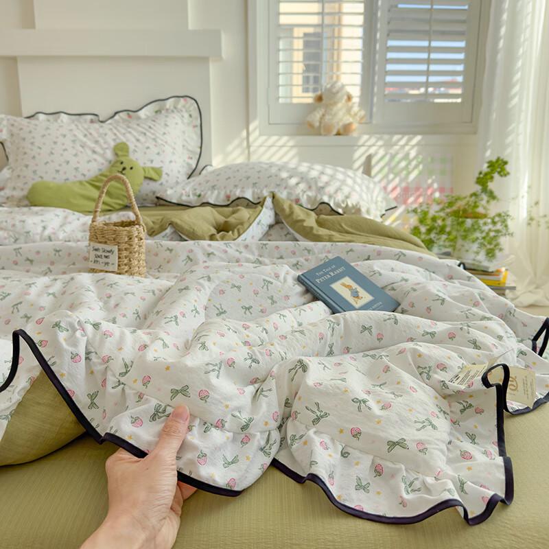 Duoshu Colorful Polka Dot Washed Cotton Summer Quilt