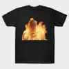 Men Black Print T-shirt Vecna On Fire Painting No-Cut Transfer Paper Print Cotton Tshirt