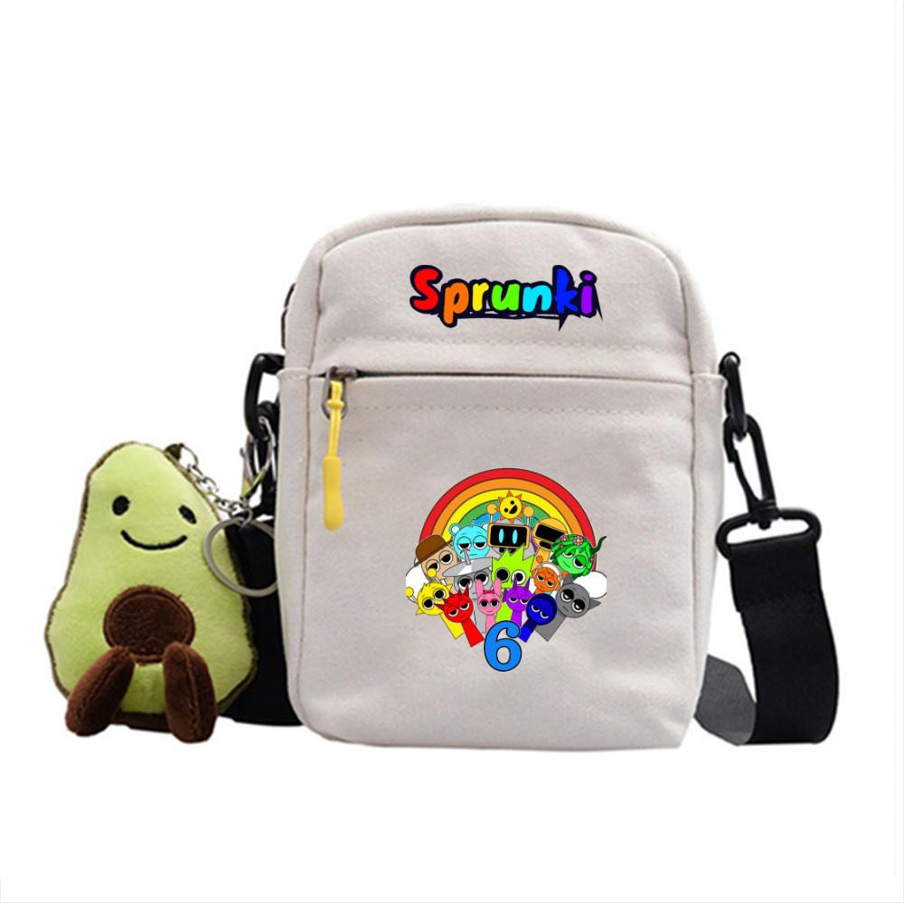 Sprunki Cartoon Rhythm Box Mini Crossbody Bag Canvas Street Fashion For Girls And Teens