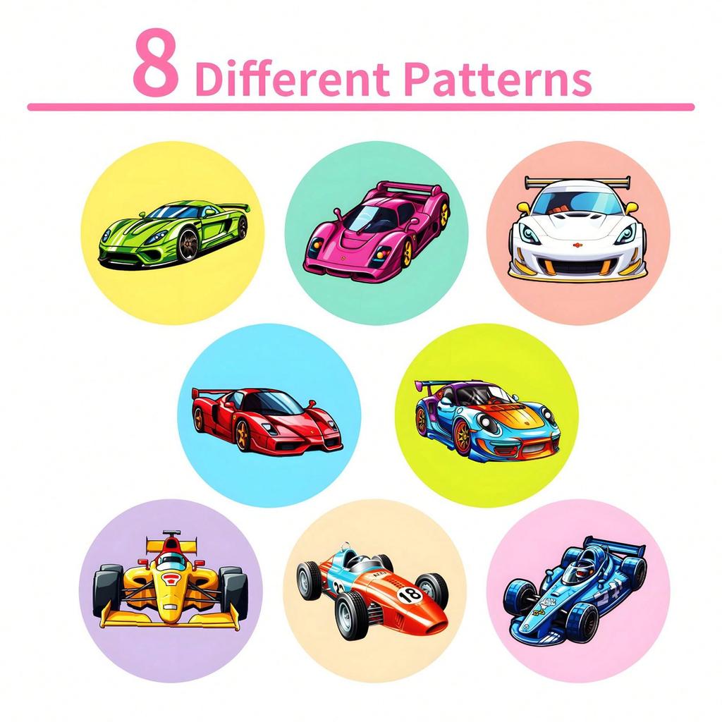 Cartoon engineering vehicle sticker roll - perfect for decorating scrapbooks, wall art, and gift wrapping. Comes with PVC self-adhesive backing.