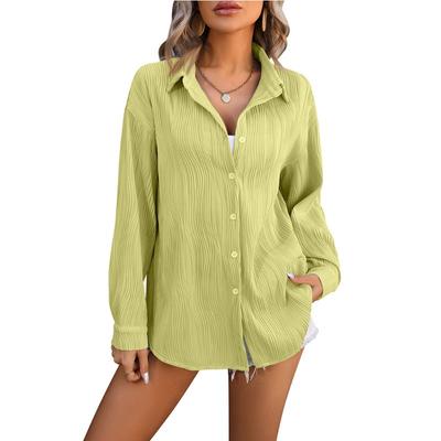 Women's Shirt Spring Autumn Wave Texture Loose Fashion Long-sleeved Shirt