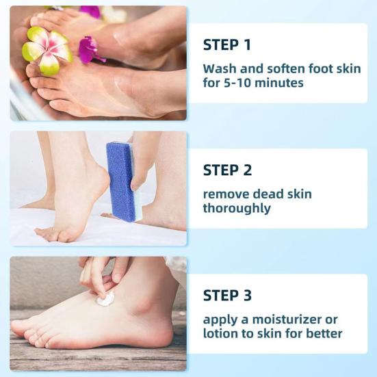 Pedicure Foot Pumice Stone Callus Remover And Scrubber for Feet And Heels Double Sided Pumice Sponge for Dead Skin Removal