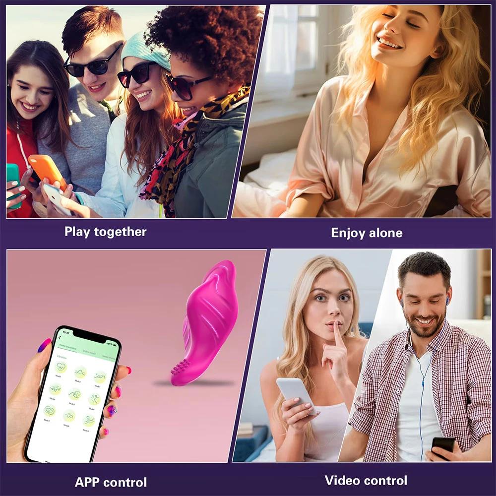 APP Remote Control Butterfly Vibrators for Women Wearable Panties Vibrator Clitoris Stimulator G Spot Massager Adult Sex Toys