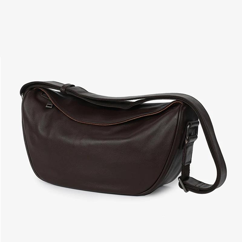 Ladies Soft Cowhide Retro Hobos Crossbody Bags Women's Cow Genuine Leather Handbags Female Luxury Fashi Shoulder Bags For Lady