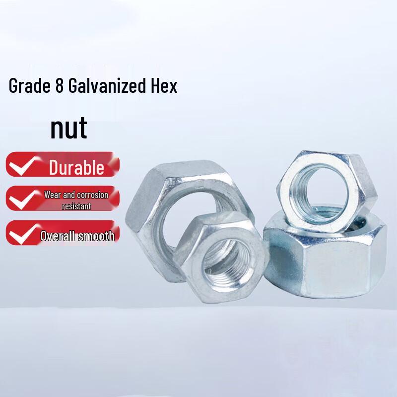 Constant Star Red Flag Grade 8 Galvanized Hex Nuts