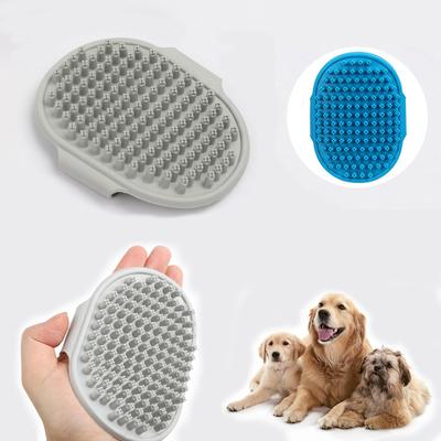Cat Grooming Comb Dog Bath Brush Pet Grooming Shedding Soothing Massage Rubber Bristles Comb with Adjustable Ring Handle