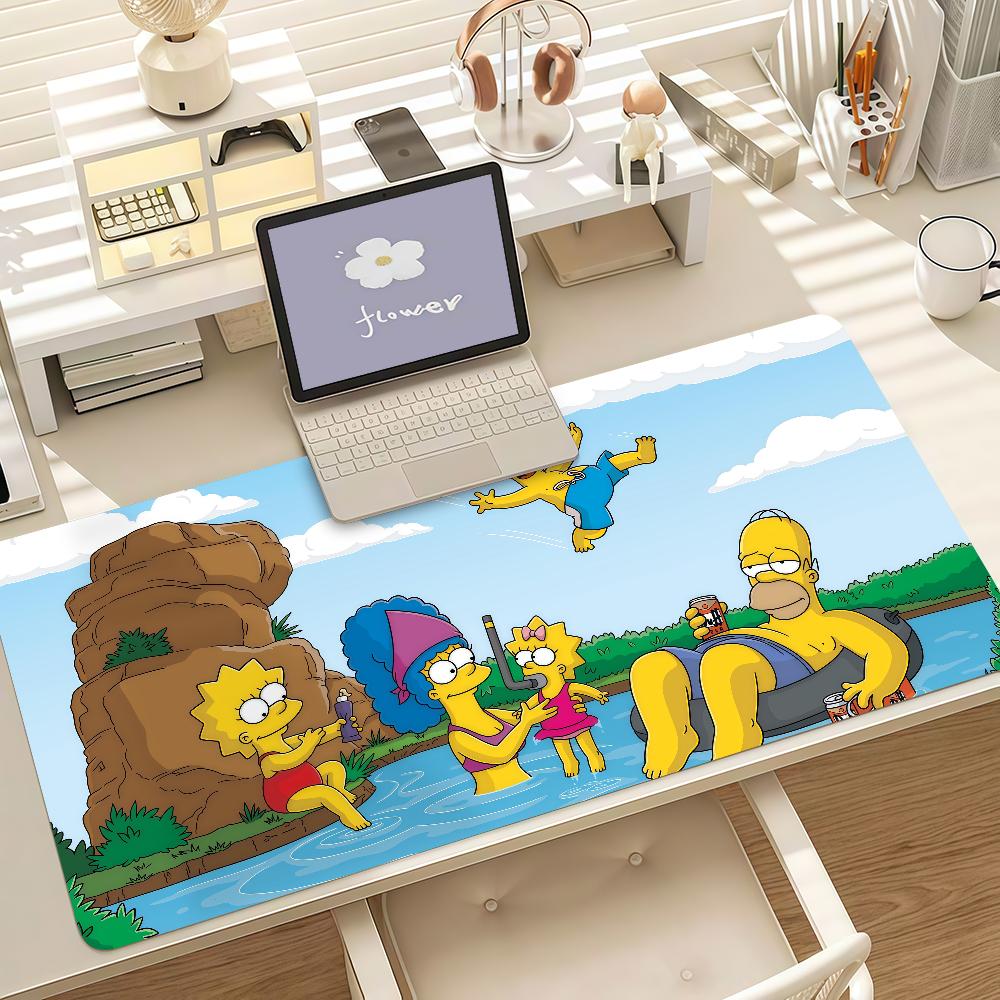 The S-simpsons Cartoon Mouse Pad Anti Slip Rubber Edge Locked Thickened Laptop Gaming Desk Mat