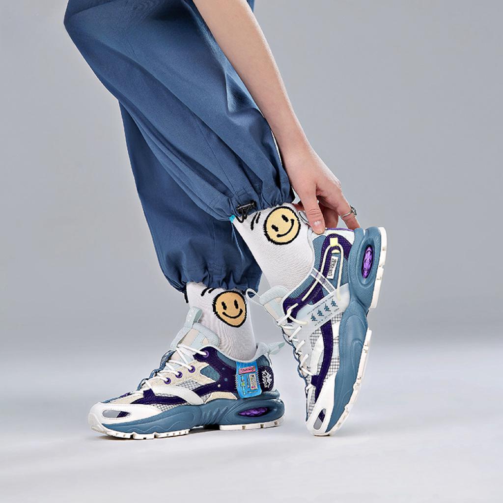 Kappa Retro Shock Absorbing Non-Slip Wear-Resistant Low-Top Dad Shoes Unisex Sneakers Blue Purple White K0BX5MM01D-124