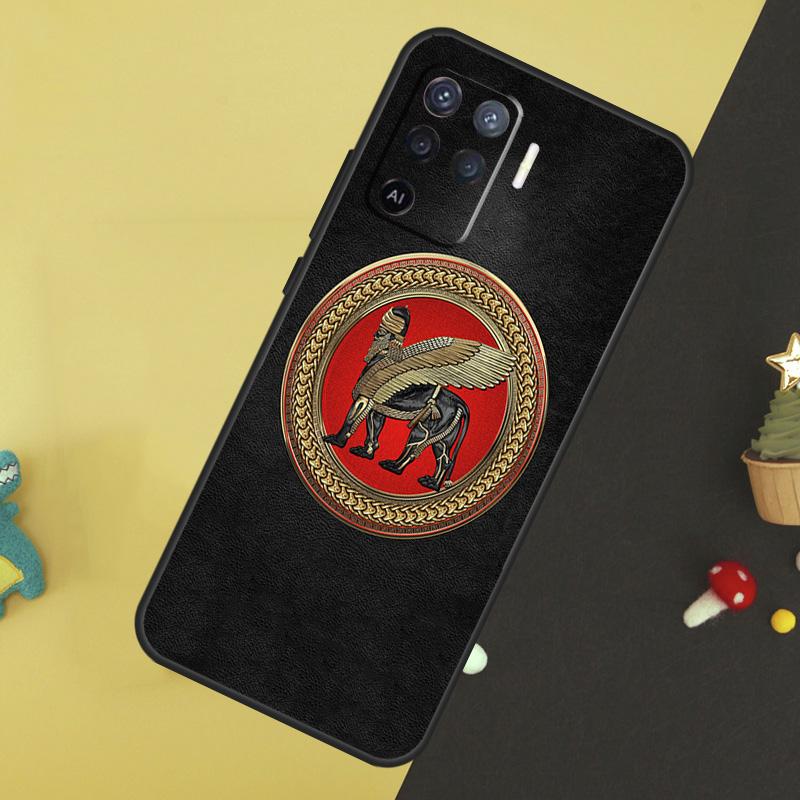 Lamassu Assyrian Winged Lion For OPPO A79 A58 A78 A98 A53S A57S A54S A74 A94 A17 A77 A5 A9 A96 A76 A16 A52 A72 A15 Case