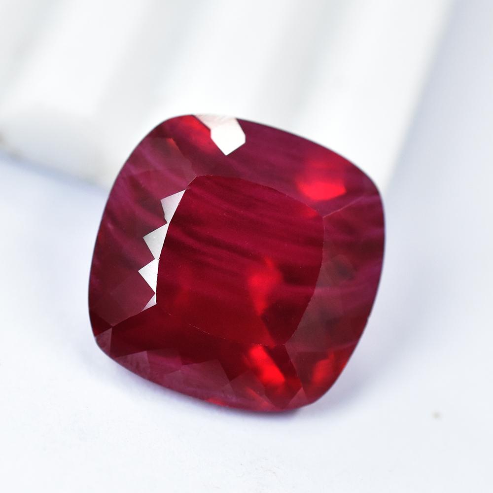 Natural Red Ruby 22 Ct Authentic Gemstone Square Cushion Cut
