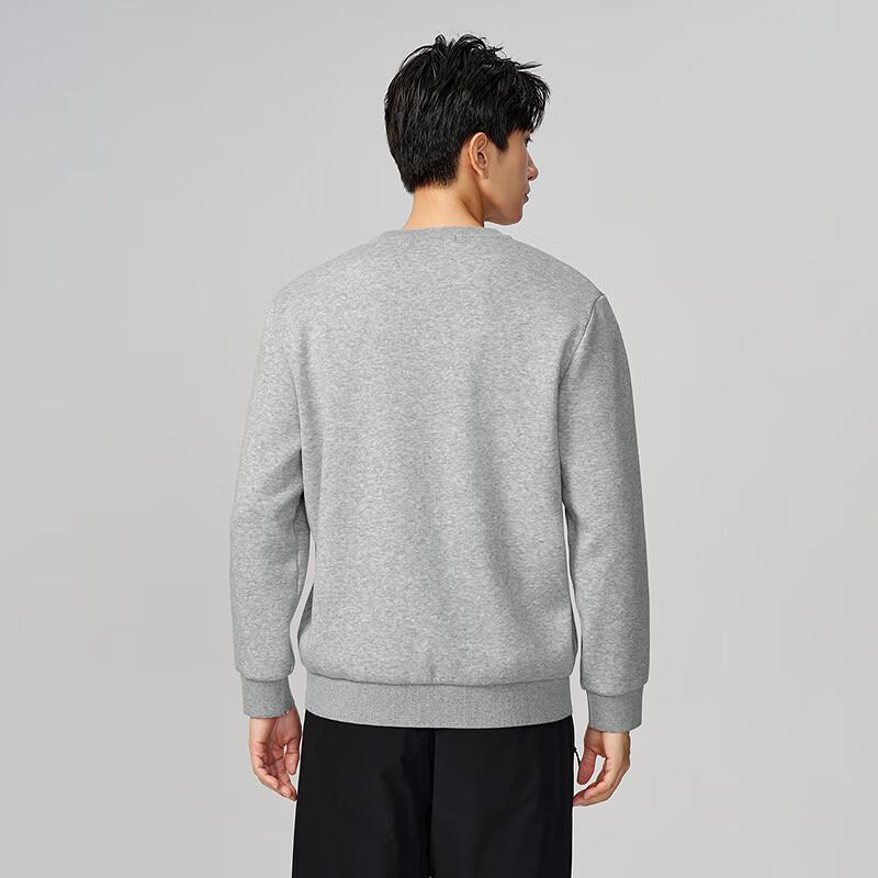HLA Men's Fleece-Lined Warm Round Neck Knit Sweater