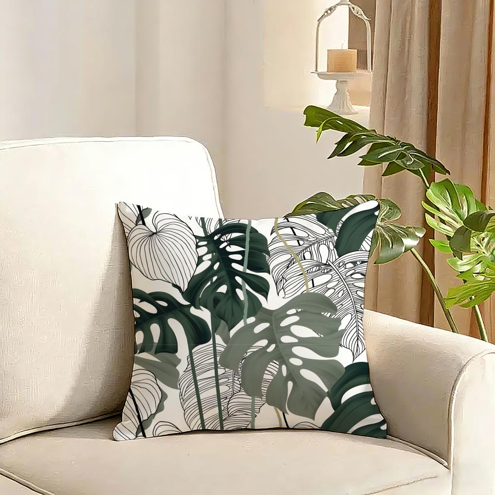 Cool Summer Prints Cushion Cover Reversible Plush Pillow Cover Soft Fluffy Home Decor for Sofa Bedroom