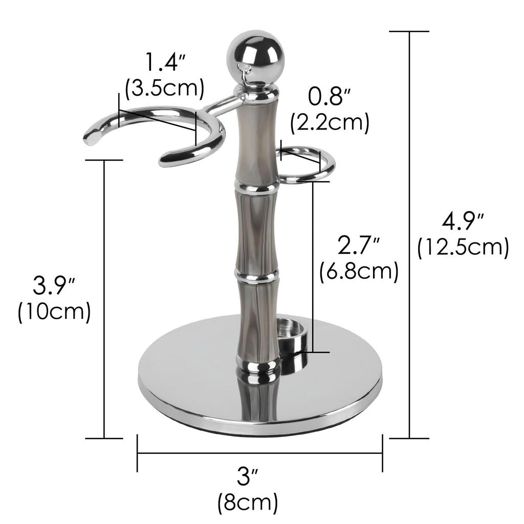 Linkidea Stainless Steel Razor Stand and Brush Holder with Creative Safety Shaver Compatible with Vikings Blade Chieftain and Odin Non-Slip Base,