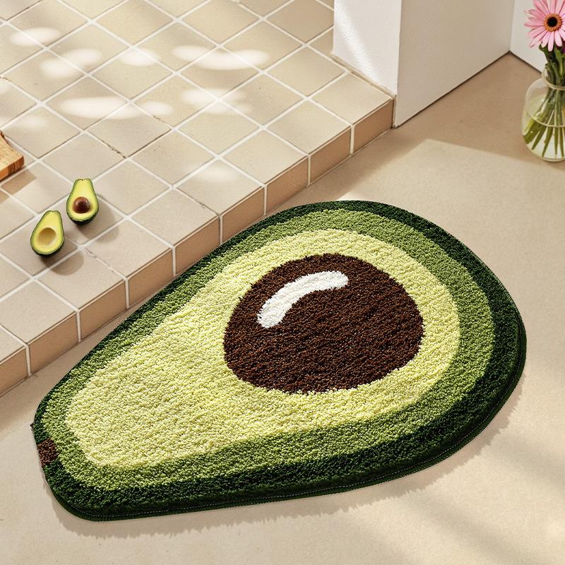 2026 Simple Fruit Bathroom Floor Mat Toilet Semicircular Absorbent Carpet Toilet Non-slip Mat Door Mat