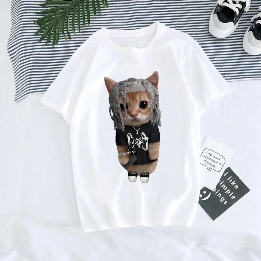 El Gato Meme Sad Crying Cat Munchkin Kitty Meme Print T Shirt Male  T-shirts Men Oversized Tees Harajuku Streetwear