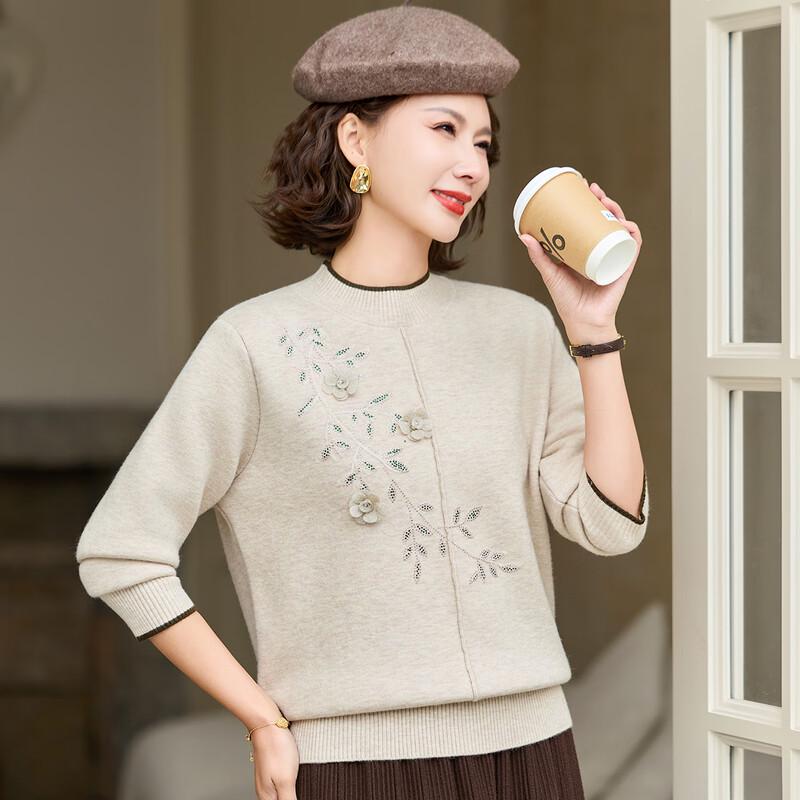 Women's Fleece-Lined Warm Half-High Collar Knit Pullover Sweater