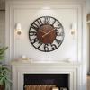 Ceas Mare de Perete de 32 Inch Cifre Arabe Lemn Ceas de Perete Supradimensionat pentru Decor Living Dormitor Stil Fermă și Bucătărie Complet
