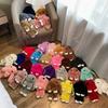 Cute Fluffy Rabbit Fur Pompoms Chain Bag Women Cartoon Rabbit Sling Bag Fluffy Bunny Shoulder Plush Backpack Girls Birthday Gift