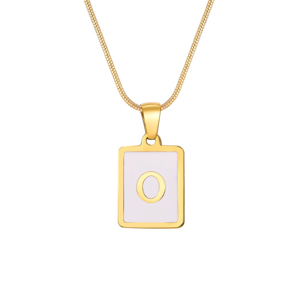 Letter Necklace Stainless Steel Square Card Pendant Necklace Multifuntional Chain Necklaces Suitable for Daily and Party