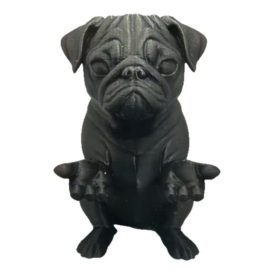 3D Printed French Bulldog Matte Black Figurine Modern Dog