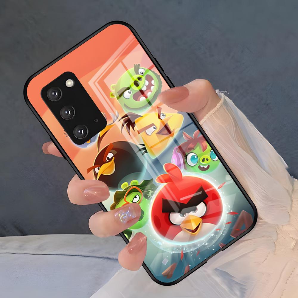 Cute A-Angry B-Birds Phone Case For Samsung S26 S25 Plus S20 S20 Plus S22 Ultra S23 FE S21 Plus S21 Ultra Glass Cover