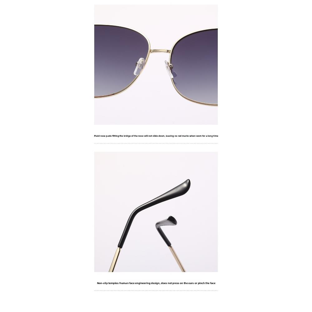 Sunglasses Female Korean Version Tide Shading Polarized Ins Sunglasses Fashion Polygonal Large Frame High Definition UV Protection Glasses