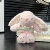 Cute Bunny Plush Keychain Kawaii Stuffed Animal Bag Charm Soft Rabbit Doll Pendant Bowknot Keyring Gift for Girls Women Backpack