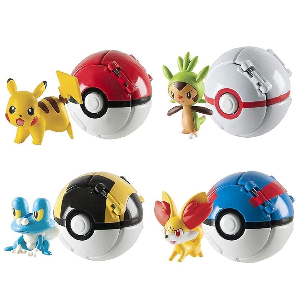Mundeir Bile De Jucarie 4-Pack Fun Toys Pocket Monsters Kids Gifts