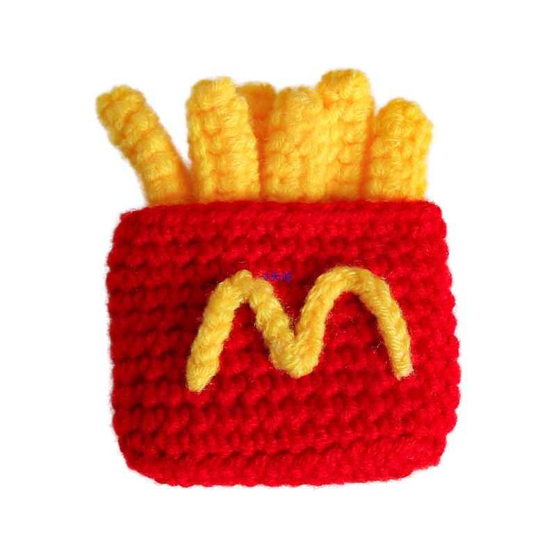 McDonald's Garn Gestrickte Brosche - Niedlicher Cartoon Anhänger Anstecknadel für Taschen und Kleidung